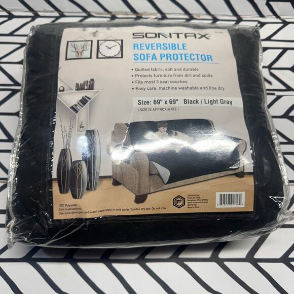 SONTAX Reversible Sofa Protector - Black and Light Gray- NWT - Picture 1 of 3